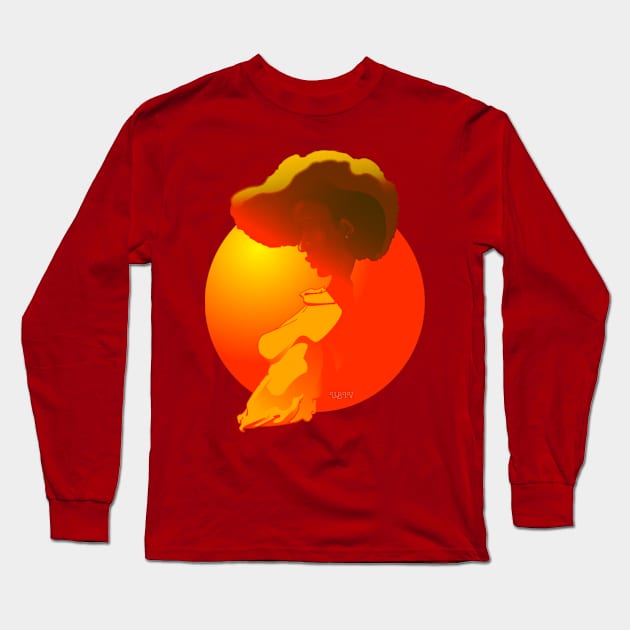 The Chick Sunset_version 2 Long Sleeve T-Shirt by UBiv Art Gallery